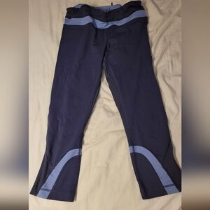lululemon athletica Navy Leggings with Light Blue Panels